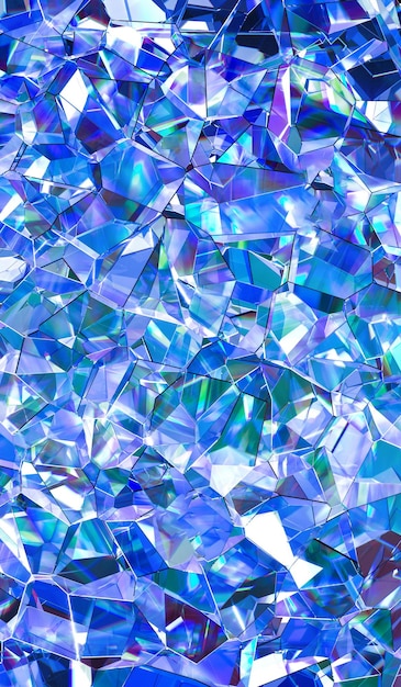 Background of multicolored shiny diamonds. 3D rendering illustration.