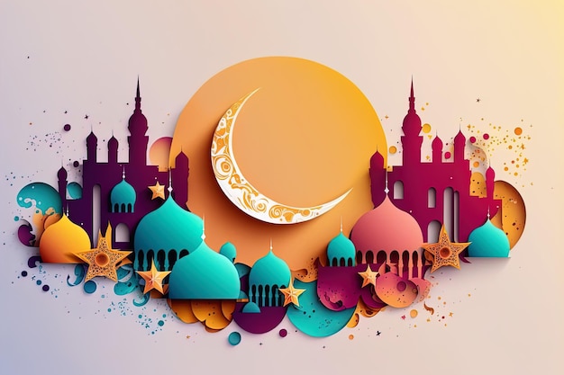 Background for Muslim feast of the holy month of Ramadan Kareem.