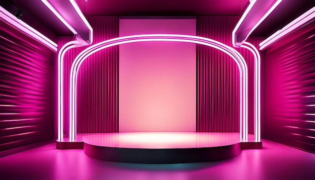 Background neon stage lights