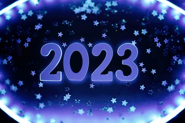 Background to New Year 2023 Beautiful Panoramic web banner