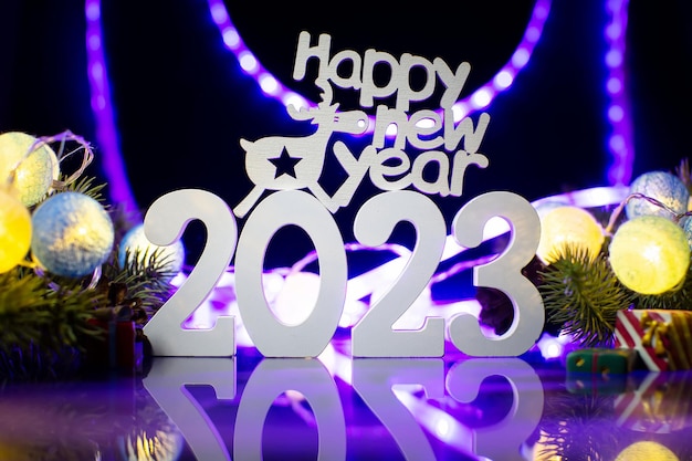 Background to New Year 2023 Beautiful Panoramic web banner