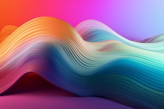 Background pattern geometric liquid curve flow flowing futuristic decorative pink vibrant abstract line Generative AI