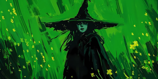 background picture with the image of a witch magical rituals of fantasy magic