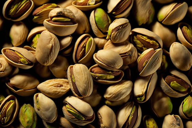 Background of a pile of salted roasted pistachios