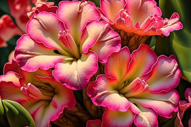 Background of pink macro adenium obesum flowers