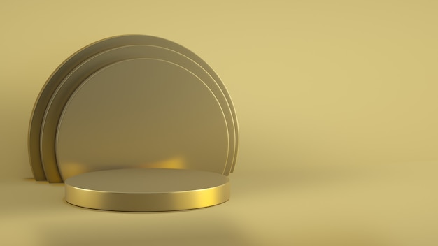 background podium 3d product promo gold