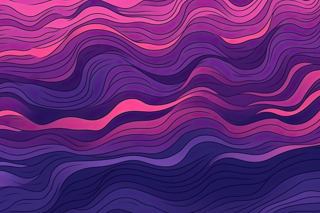 A background of a purple and pink wavy pattern perfect for use as an abstract backdrop Generative AI