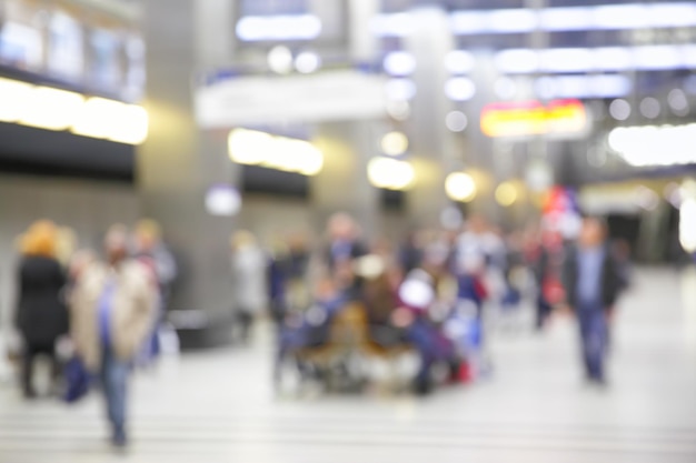 Background of railway station out of focus