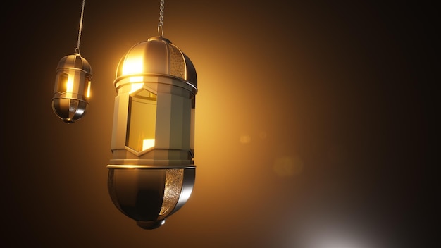 Background Of Ramadan Lantern 3d Rendering