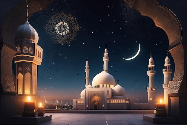 Background Ramadhan 1445 H 3D background