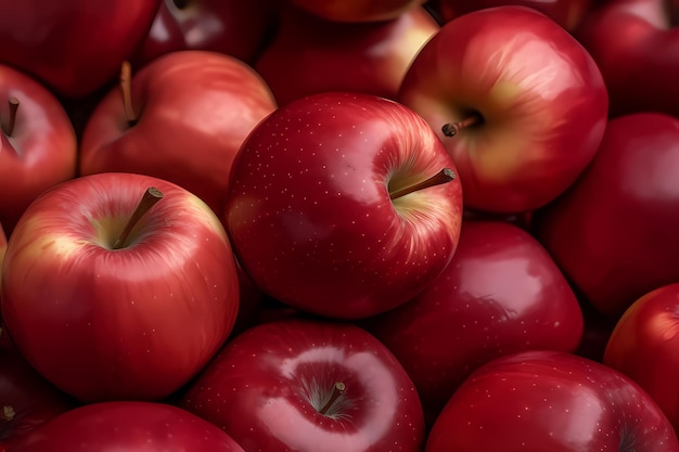 Background of red apples sparkle