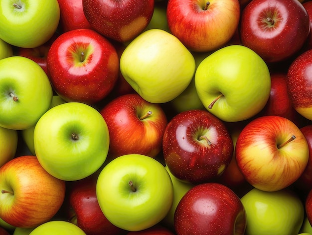 Background of red and green apples