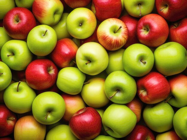 Background of red and green apples