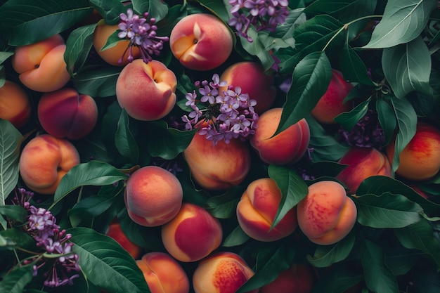 background of ripe peaches