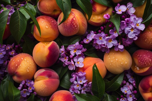 background of ripe peaches