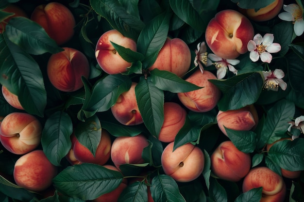 background of ripe peaches