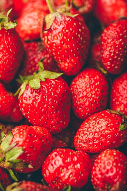 Background of ripe strawberries