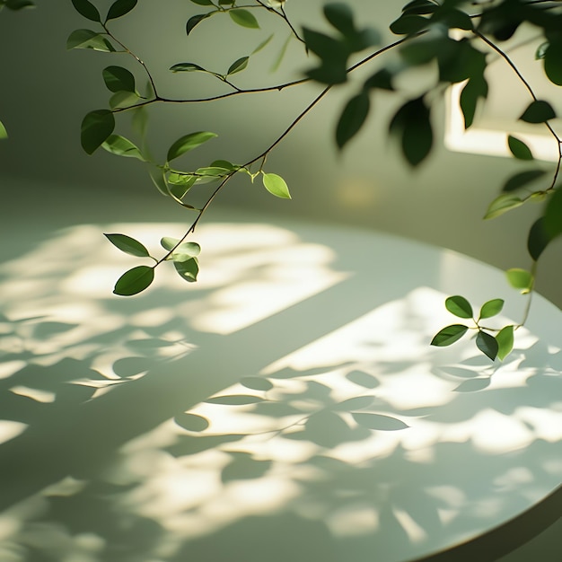 Photo background serene sunlit leaves with soft shadows