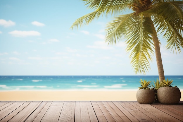 Background of summer with beach view in realistic style