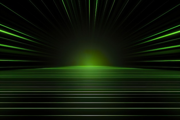 Background technology Gravitational field model glowing lines green neon lines futuristic style generative ai illustration