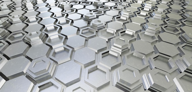 background technology texture hexagonal pixels Glossy block texture Chrome material 3D illustration