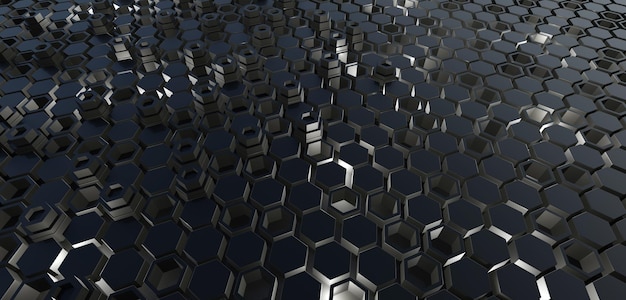 background technology texture hexagonal pixels Glossy block texture Chrome material 3D illustration