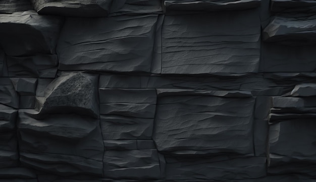 Background or texture in dark grey black slate or stone generative ai