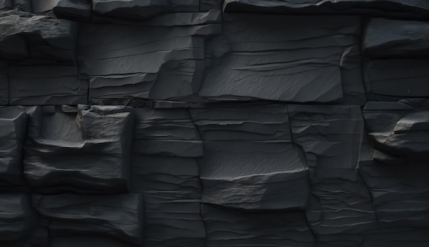 Background or texture in dark grey black slate or stone generative ai