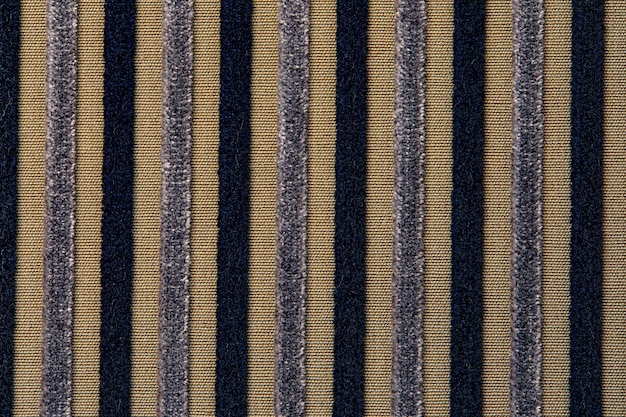 Background texture of velvet Striped fabric texture background in gray and black color Material with small stripes Velveteen