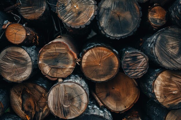 background of tree logs for firewood