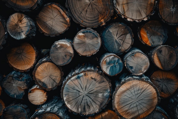 background of tree logs for firewood