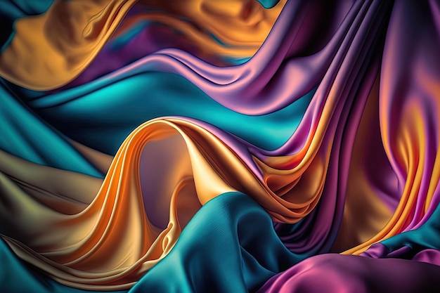 A background of vibrant flowing cloth supple and fluid