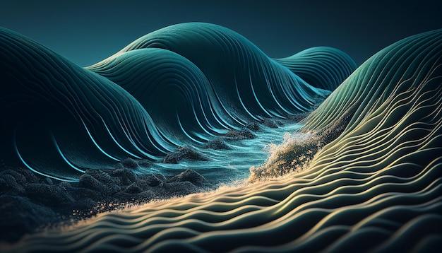 Background of wave lines