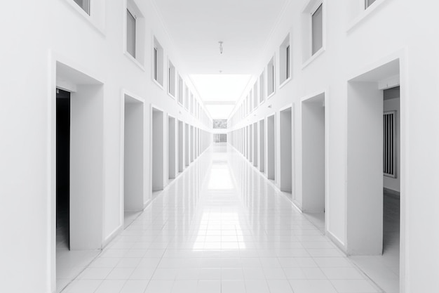 Background white blur abstract background from building hallway