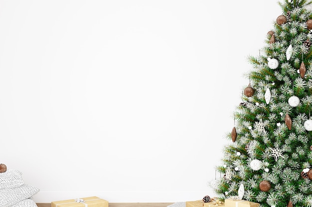 Background white in christmas interior