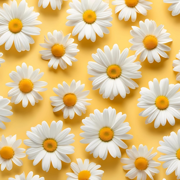 background white daisies on yellow