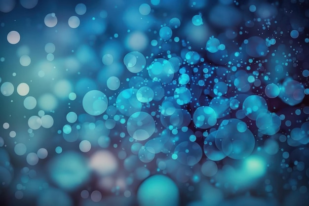 Background with an abstract blue bokeh defocus glitter blur