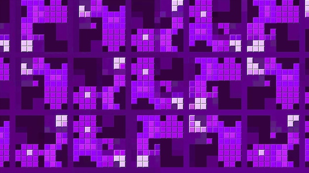 Background with bright pixel pattern changing in squares motion stylish pixel pattern moves in