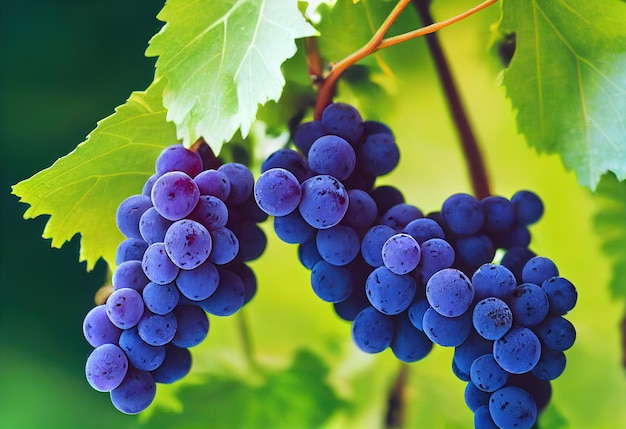 Background with a bunch of grapes