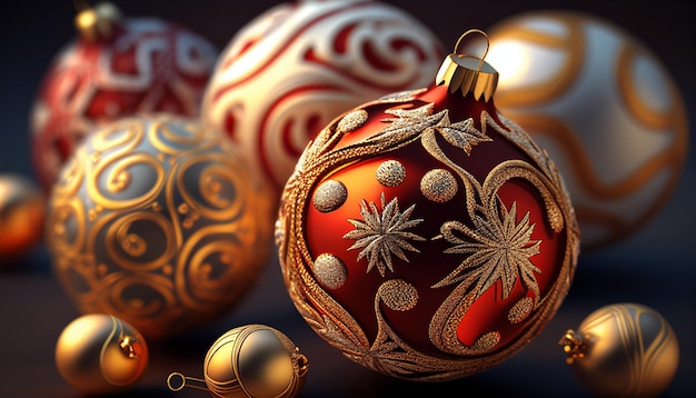 Background with Christmas baubles