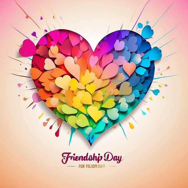 Photo background with colorful heart for friendship day