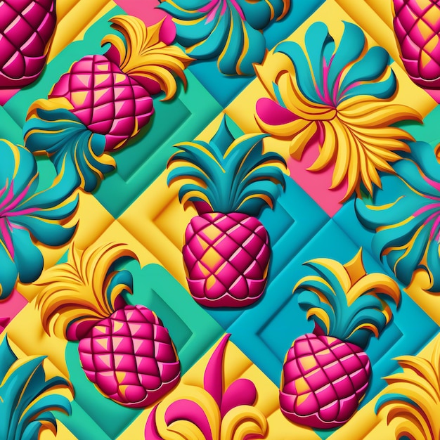 background with colorful tropical fruits