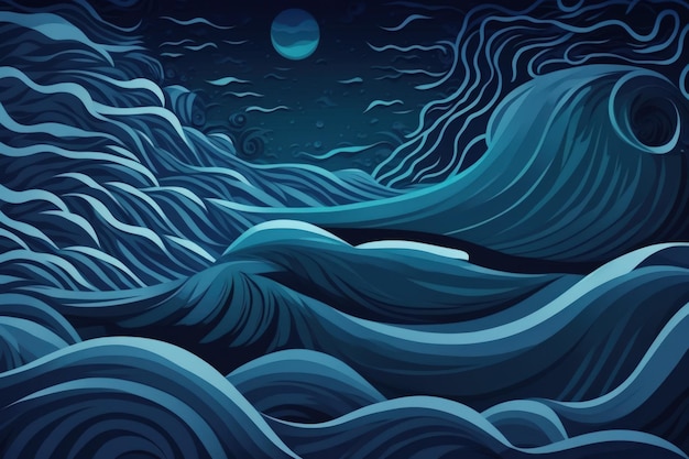 Background with a deep dark blue sea texture