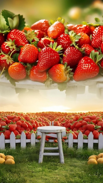 Photo a background with delicious strawberries