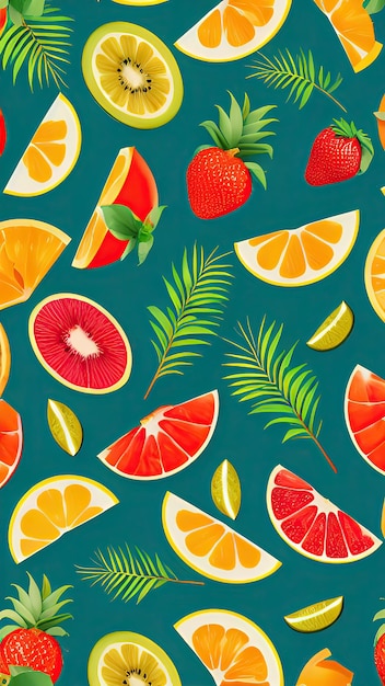 A background with fruits and leaves that say'citrus '