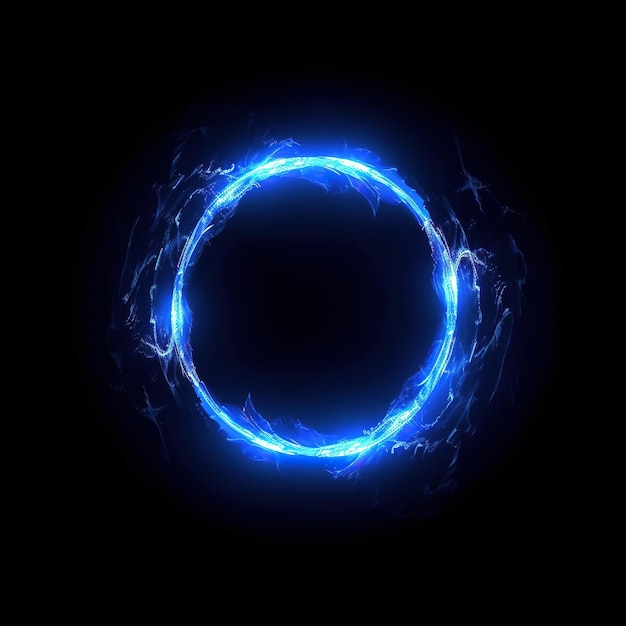 Background with glowing circles Blue energy circle