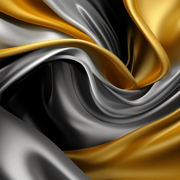 A background with gold and black silk fabric.