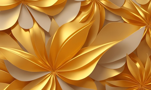 A background with gold flowers and leaves.