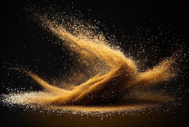 Background with golden glittering powder dust