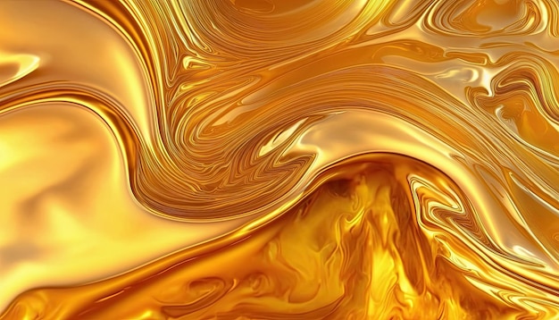 Background with golden liquid paint gel for skin care gold macro Generative AI